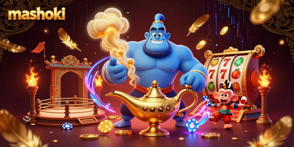 Engage with mashoki's thrilling slots experience featuring vibrant characters and casino elements.