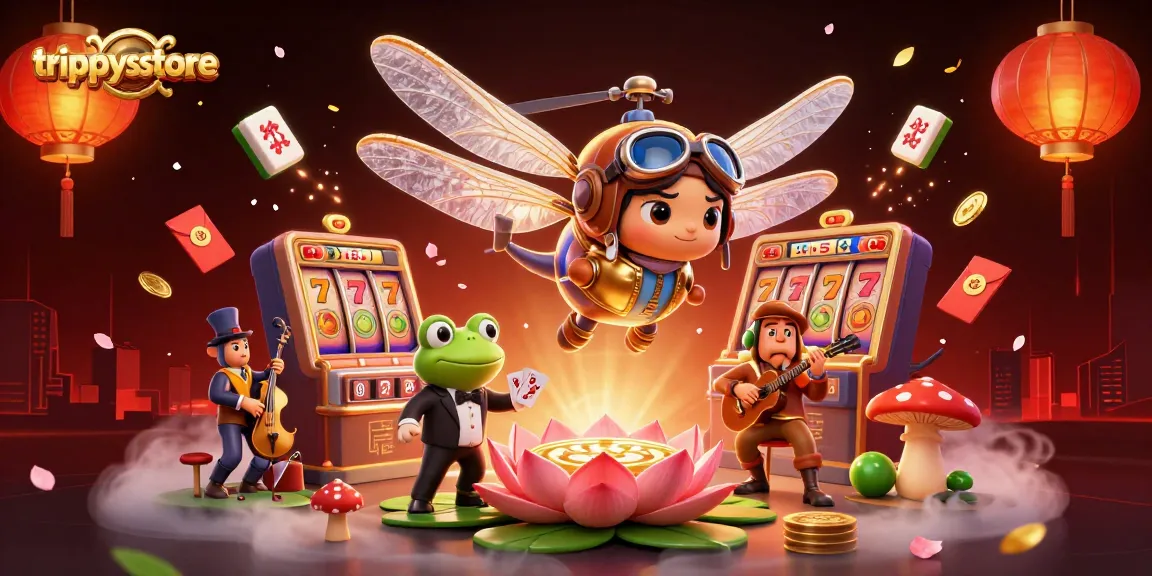 Experience the thrills of trippysstore with vibrant slot action and captivating casino characters.