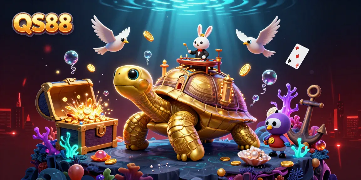 Experience excitement at QS88 with a golden tortoise casino and lively dealer scene
