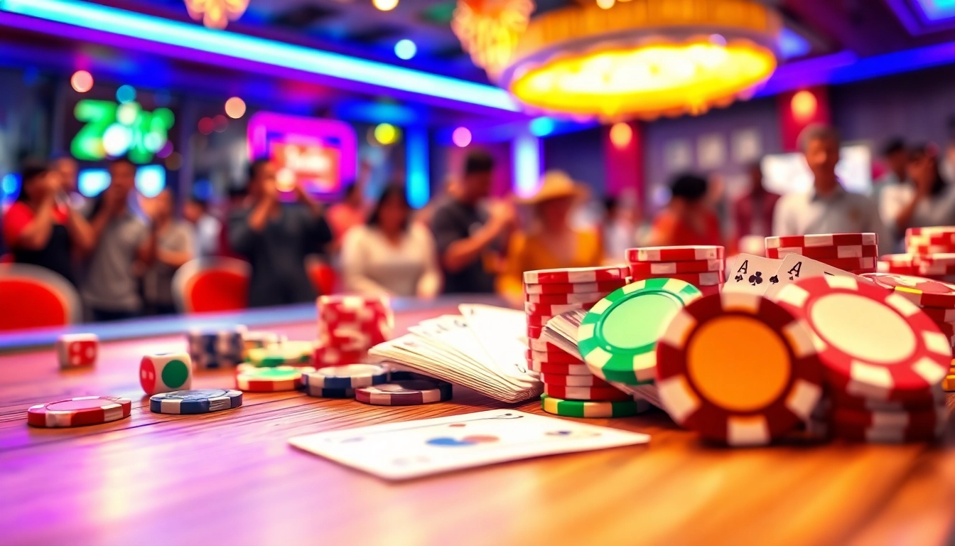 Permainan toto togel yang menarik di meja kasino dengan chip berwarna-warni.
