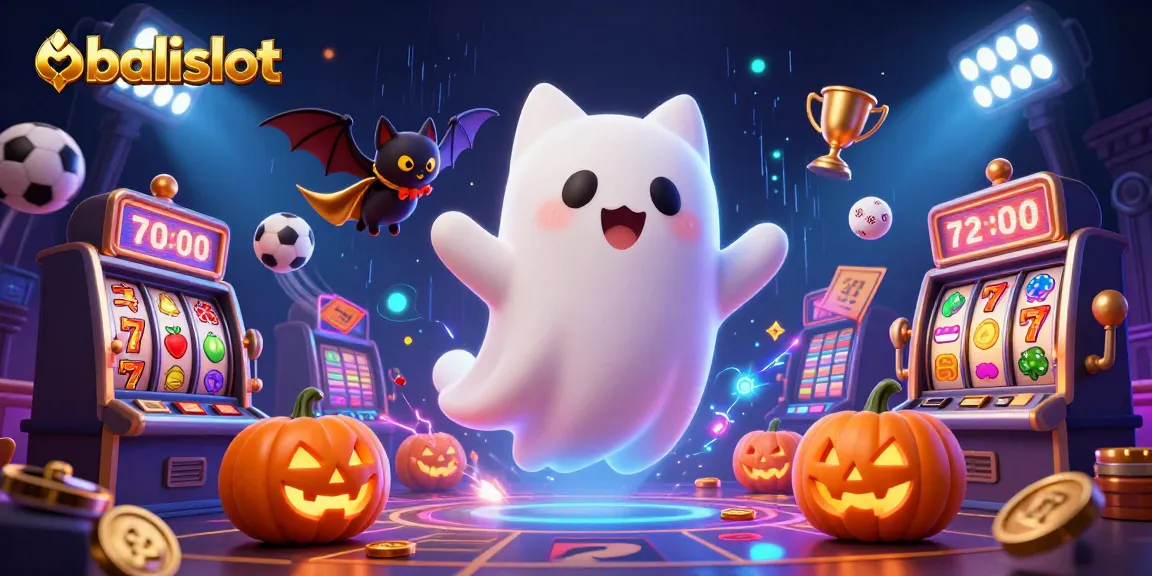 Menangkan balislot dengan kucing hantu lucu yang menjelajahi kasino berhantu penuh slot dan koin emas.