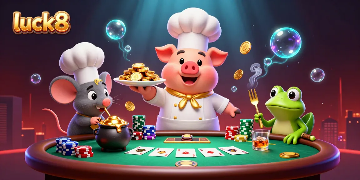 Enjoy thrilling moments at luck8 with a lively casino scene of charming characters and vibrant gaming action.
