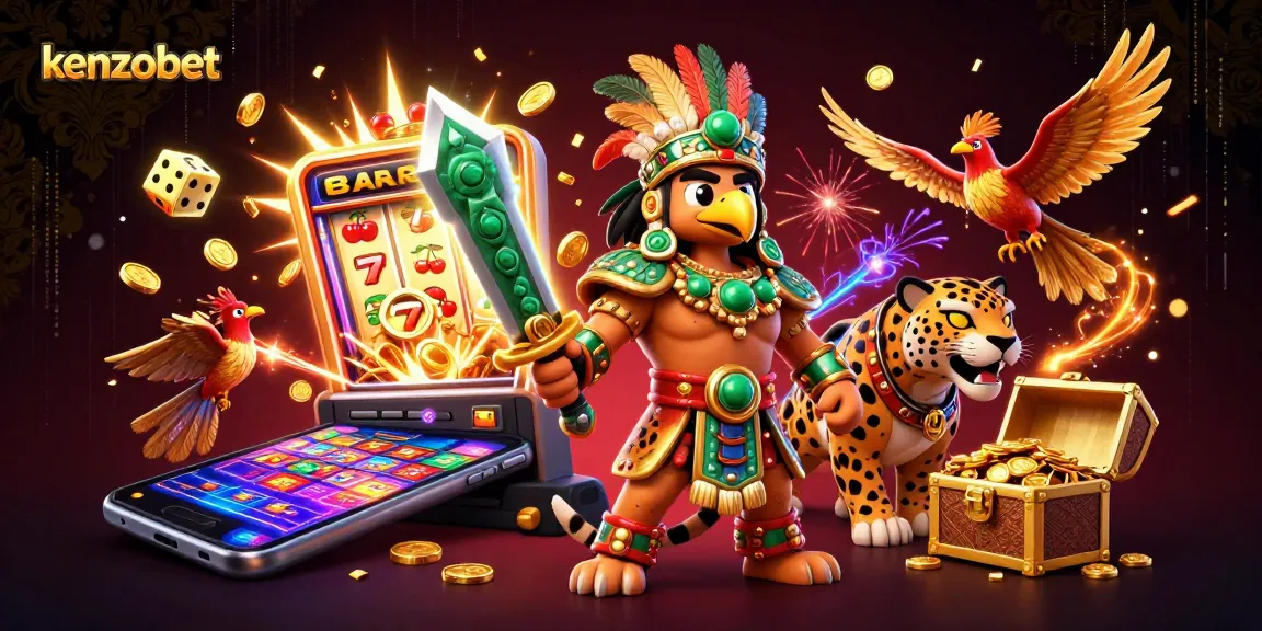 Kenzobet menghidupkan pengalaman bermain slot dengan pejuang Aztec, mesin slot, dan koin emas yang melimpah.