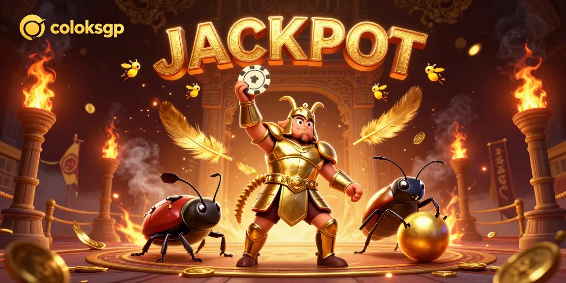 Coloksgp menampilkan kemenangan di arena togel, dengan karakter unik yang merayakan keberuntungan.