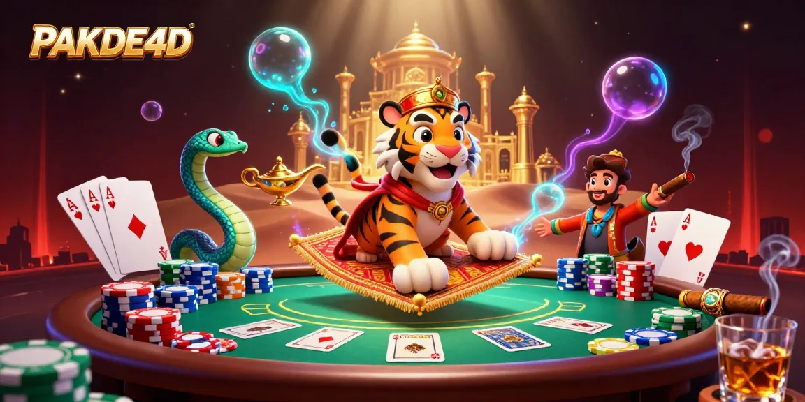Experience PAKDE4D's exciting online lottery scene with vibrant 3D elements and characters.