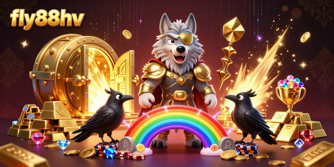 Experience fly88hv with Odin and ravens amidst a vibrant casino-themed fantasy
