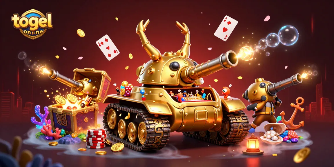 Visualisasi menarik tentang togel online dengan elemen kasino yang berwarna-warni dan penuh aksi.