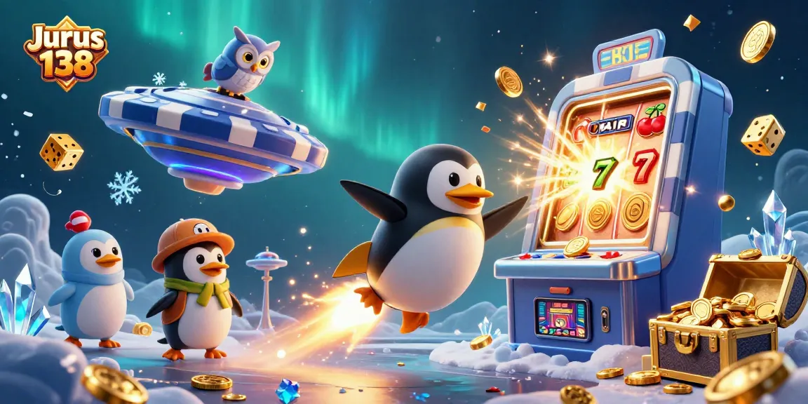 Spin the reels of Jurus 138 in a vibrant 3D scene filled with golden treasures and exciting gameplay.