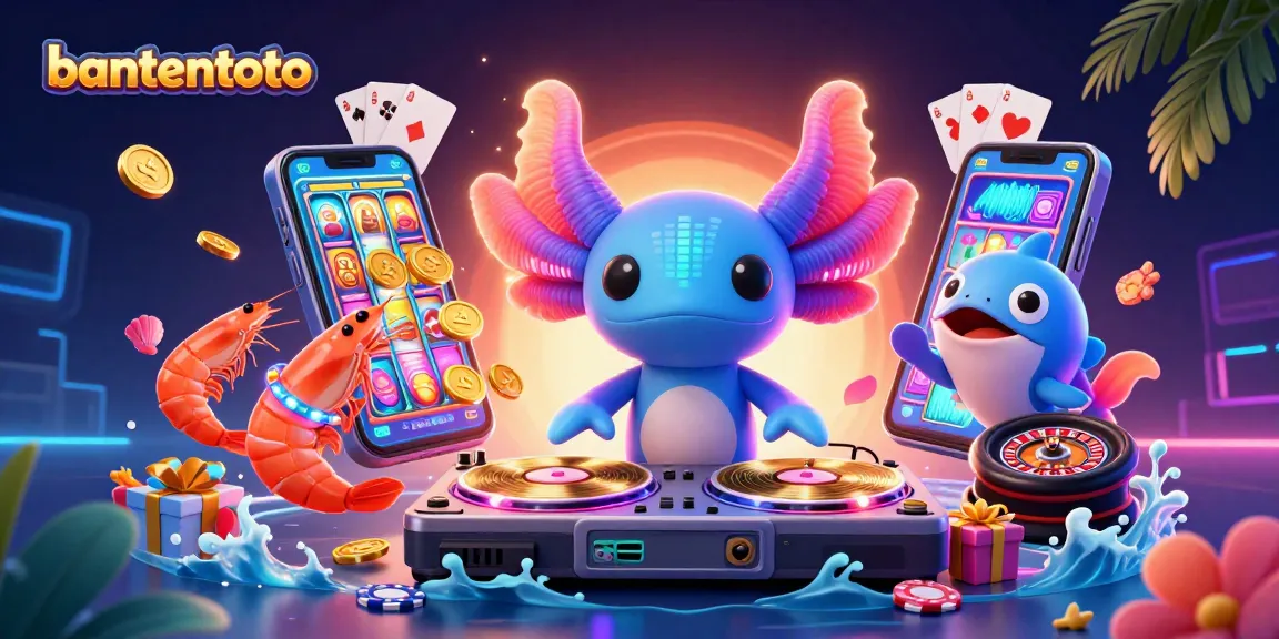 Mainkan bantentoto dengan DJ axolotl neon dan kreasi meriah di kasino digital
