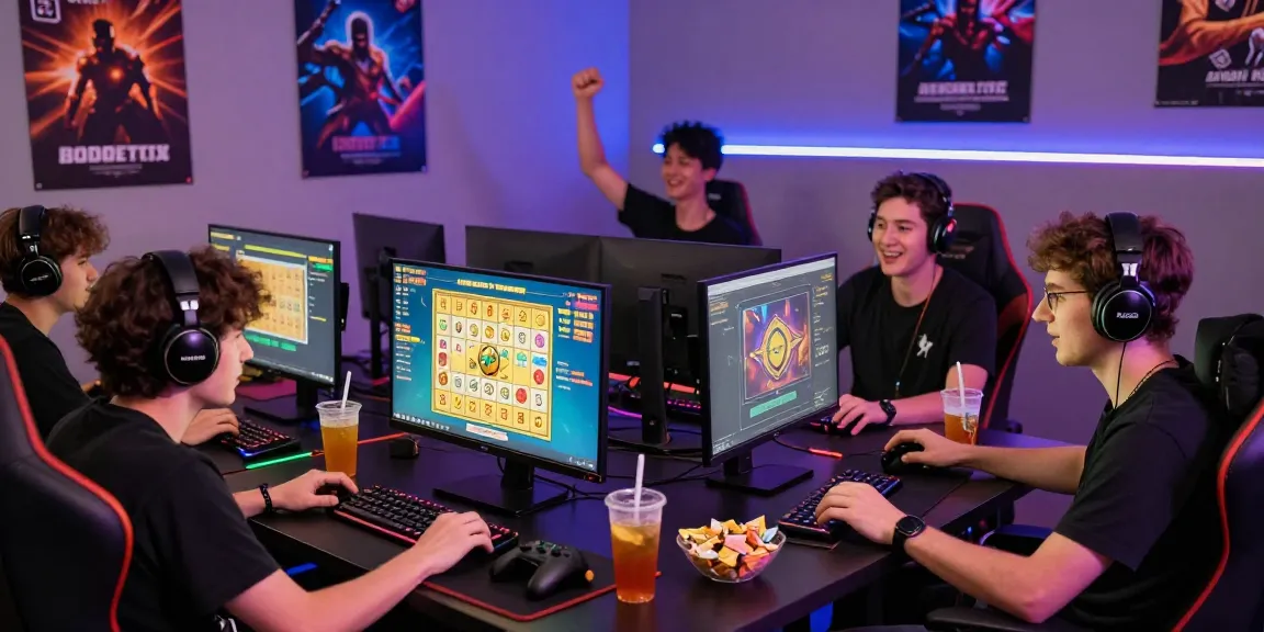 Exciting scene of players enjoying tempototo daftar in a modern gaming room setup with vibrant lottery graphics and celebratory atmosphere.