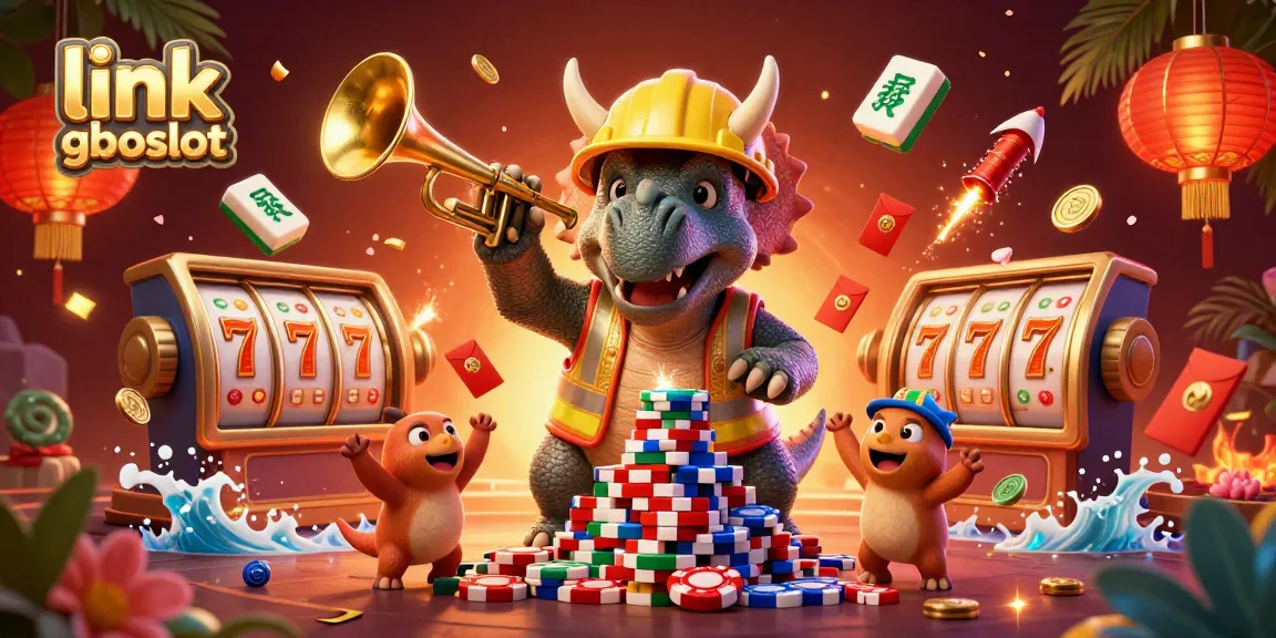 Bergembira dengan link gboslot, triceratops membangun tumpukan chip poker dengan kegembiraan.