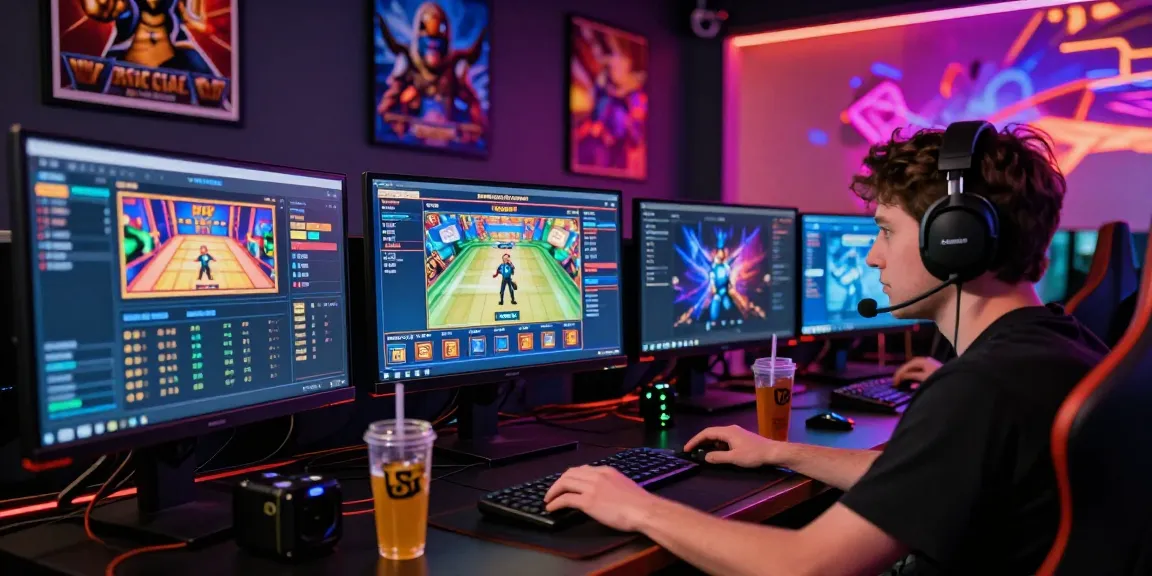 Menampilkan pemain asyik bermain RTP slot online di NAGAHITAM303 daftar dengan perangkat gaming modern dan suasana menyenangkan.
