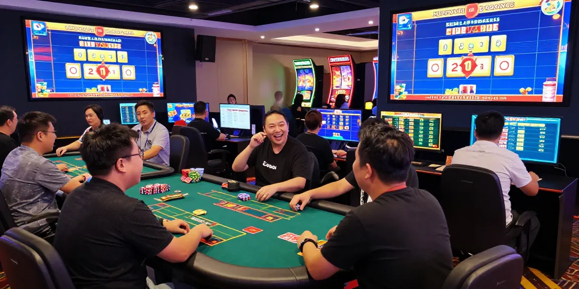Players enjoying an exciting online casino experience at tempototo with diverse games and vibrant atmosphere