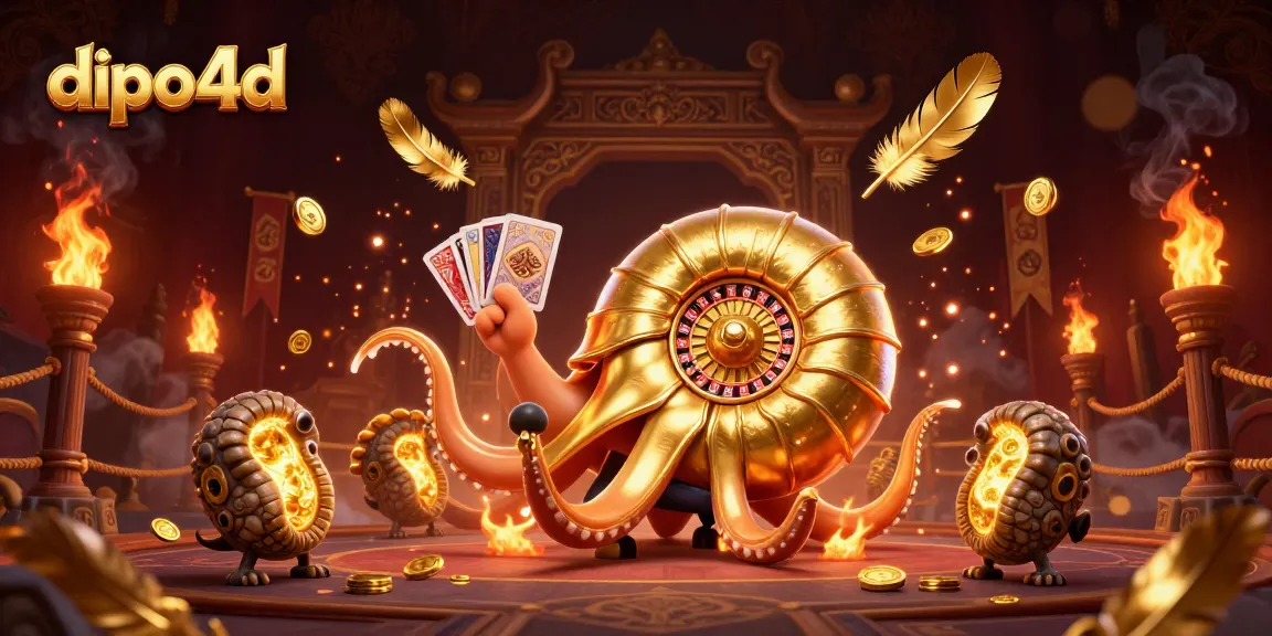 Experience the vibrant gameplay with dipo4d, featuring a giant nautilus as a roulette wheel in a dynamic casino scene.